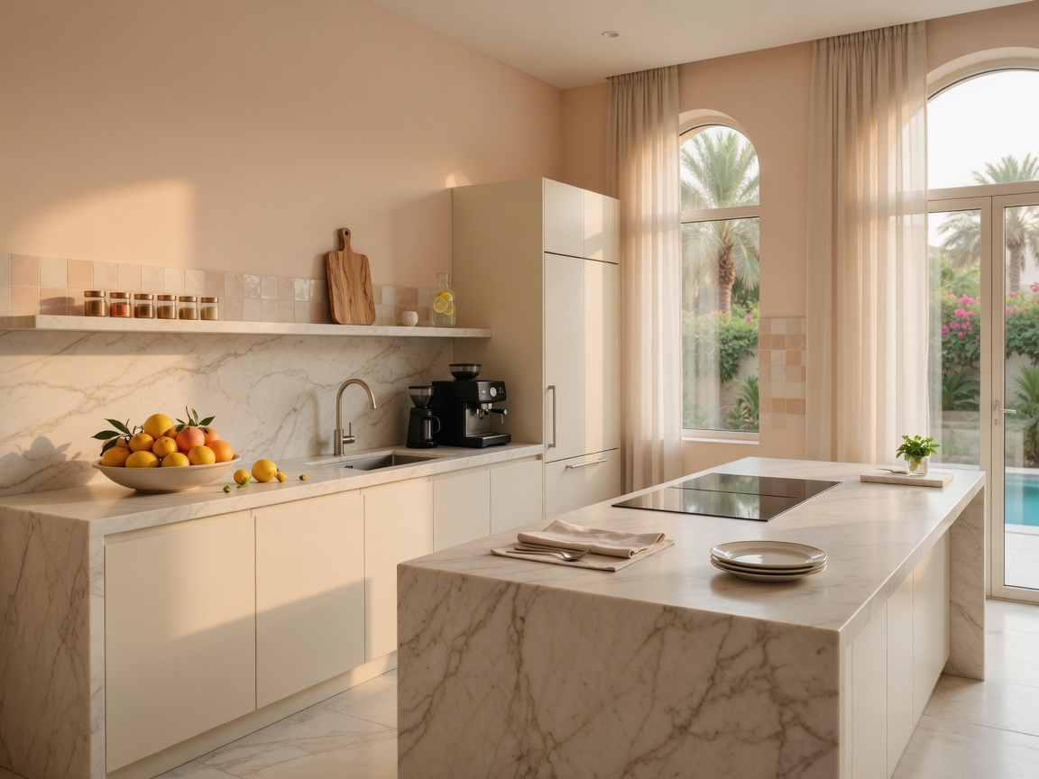Sample inspection photograph of a prepared villa kitchen